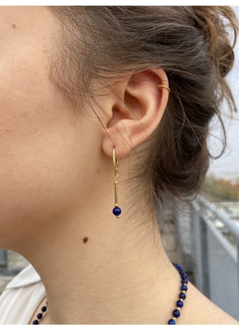 Lapislazuli earrings silver gold plated