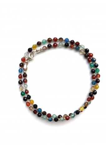 Agate necklace colorful