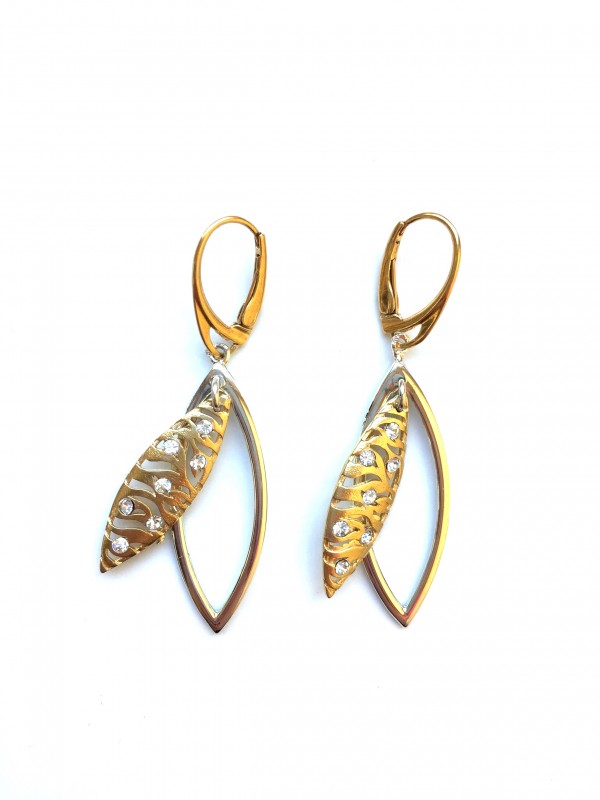 Ohrringe mit Zirkon Silber 925 vergoldet