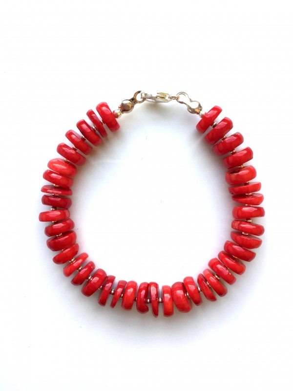 coral bracelet sterling silver