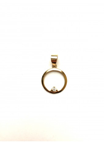 pendant with zirconia silver gold plated
