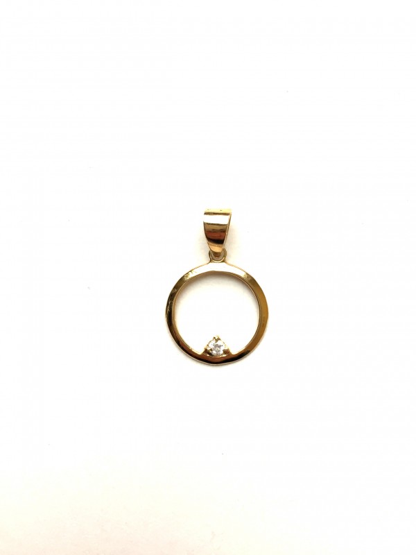 pendant with zirconia silver gold plated