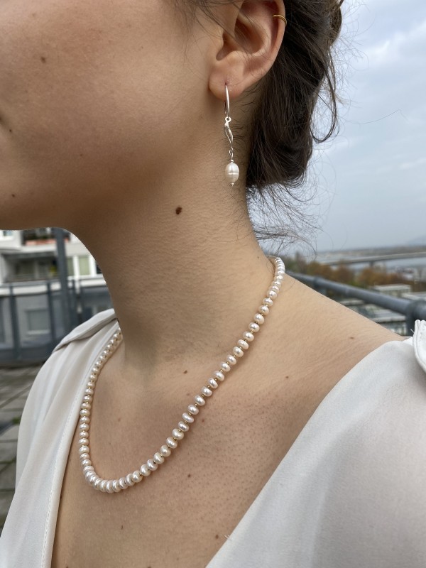 Ohrringe mit Natur Perlen Silber 925