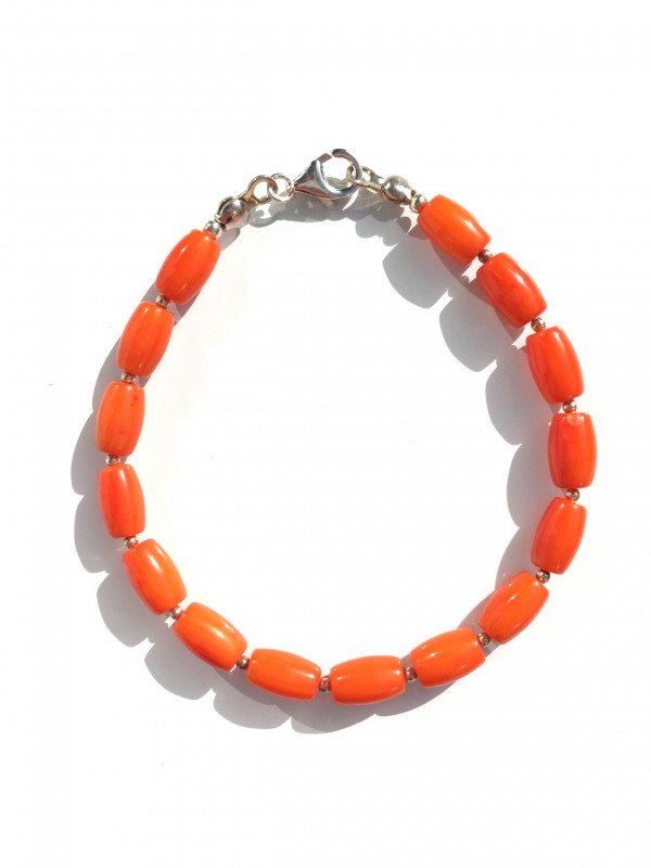 Korallen Armband 925 Silber