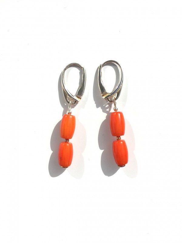 Ohrringe  Natur Korallen 925 Silber