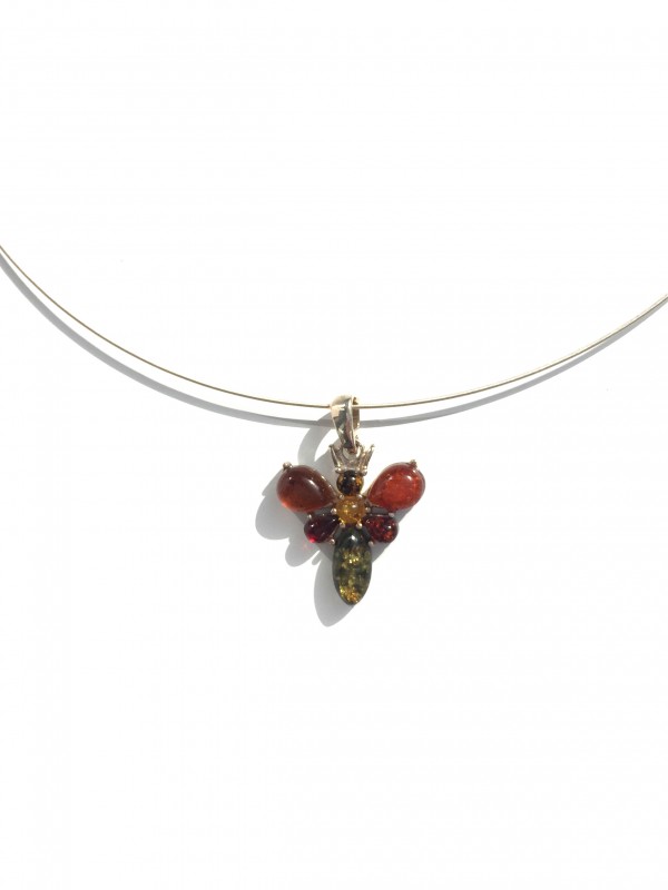 Amber pendant 925 sterling silver