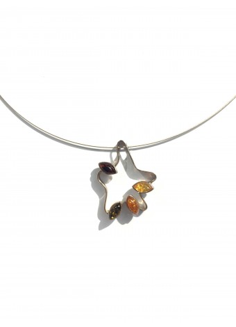 Amber pendant sterling silver