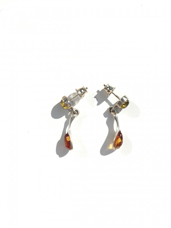 Bernstein  Natur Ohrringe 925 Silber