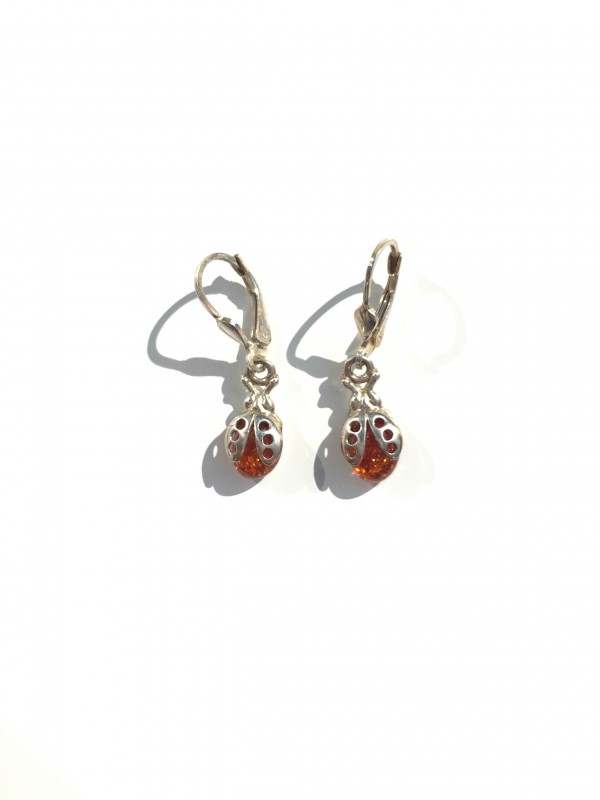 Kolczyki biedronki srebro 925