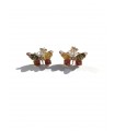 Butterfly stud earrings amber 925 sterling silver