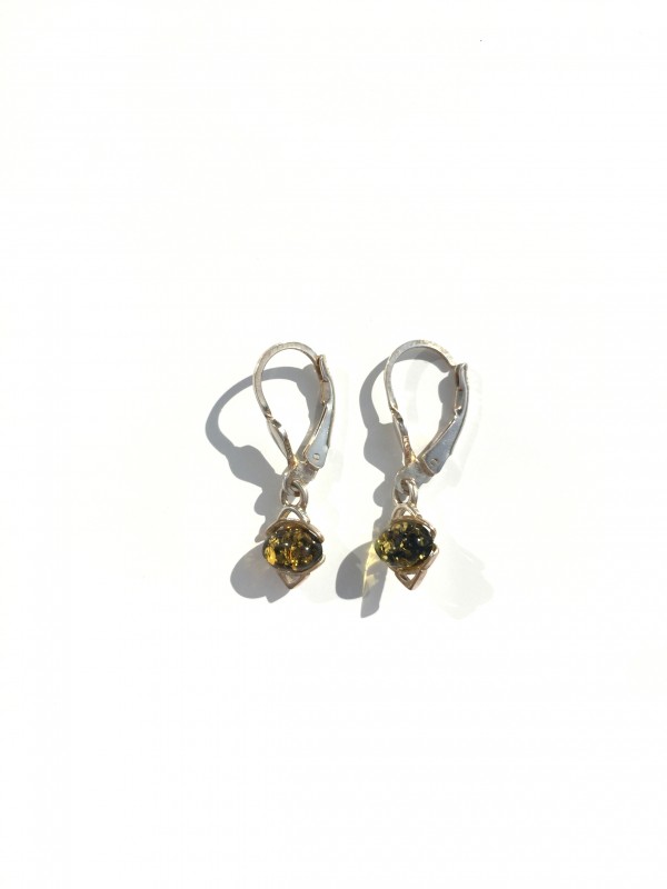 Bernstein Natur Ohrringe 925 Silber