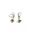 Leaflet earrings amber 925 sterling silver