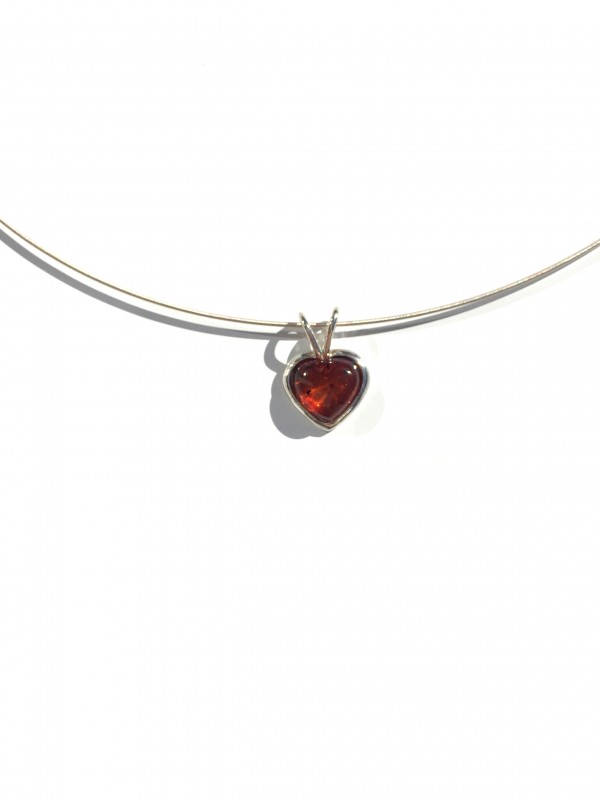 amber heart pendant