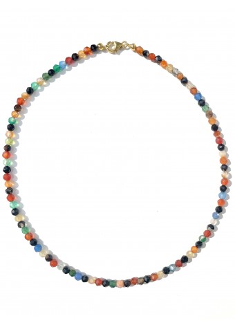 Agate necklace colorful