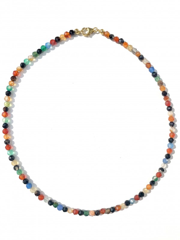 Agate necklace colorful