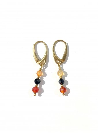 Agate earrings 925 sterling silver gold plated