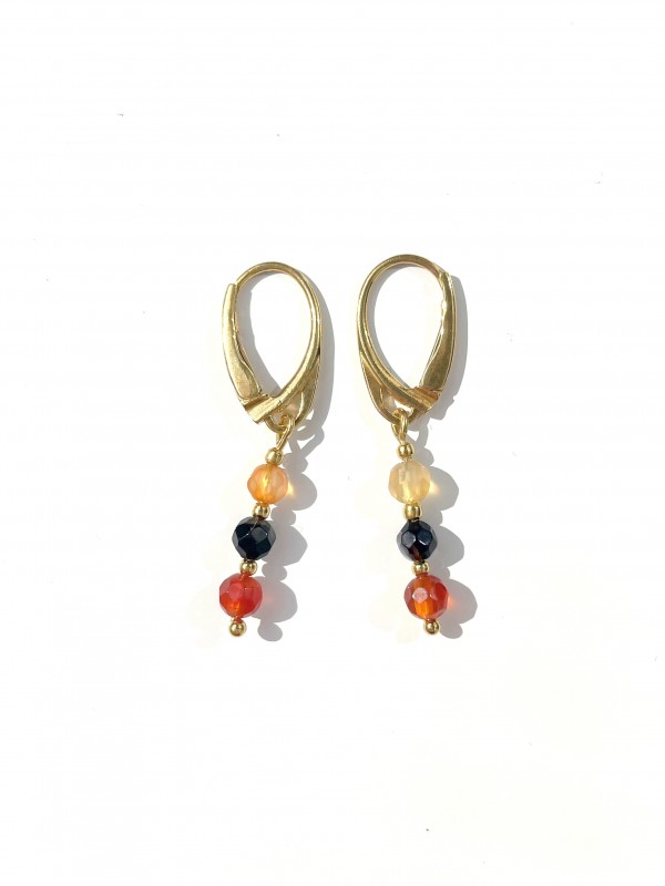 Agate earrings 925 sterling silver gold plated