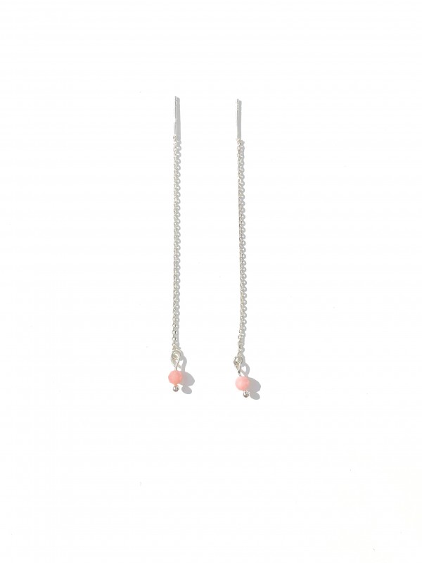 Srebrne kolczyki przeciągane z opalem