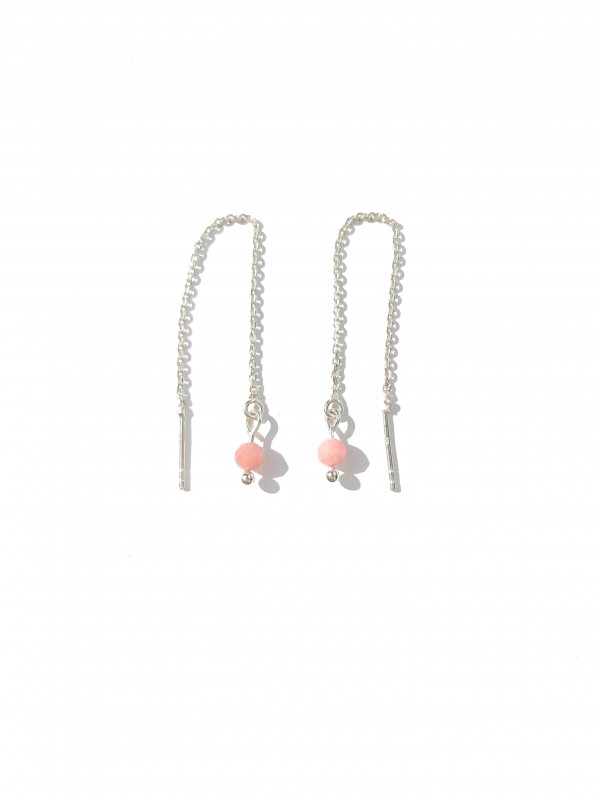 Srebrne kolczyki przeciągane z opalem