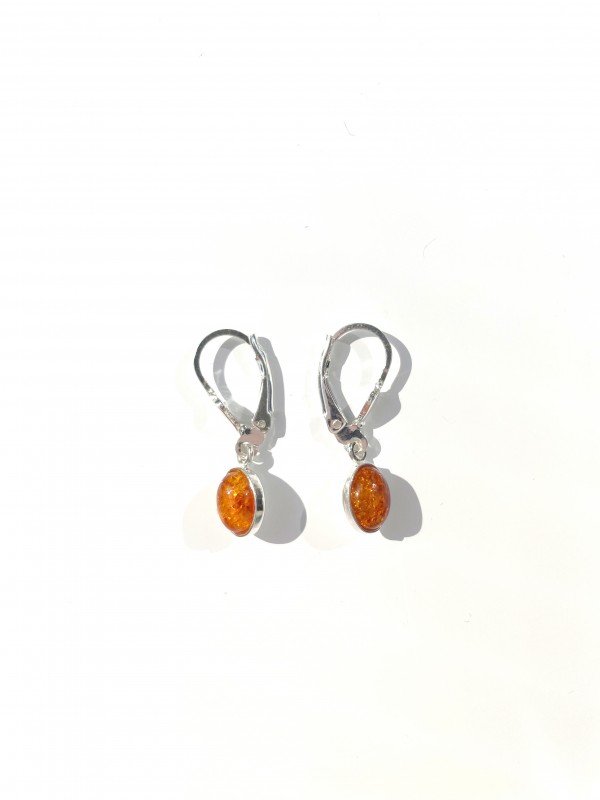 Natur Bernstein Ohrringe 925 Silber