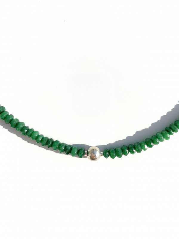 Green necklace 925 sterling silver