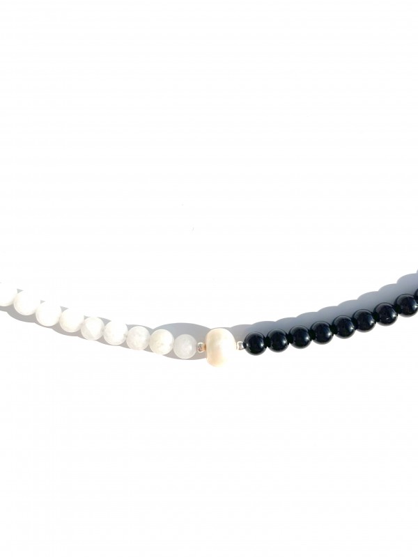 Black-white bracelet 925 sterling silver