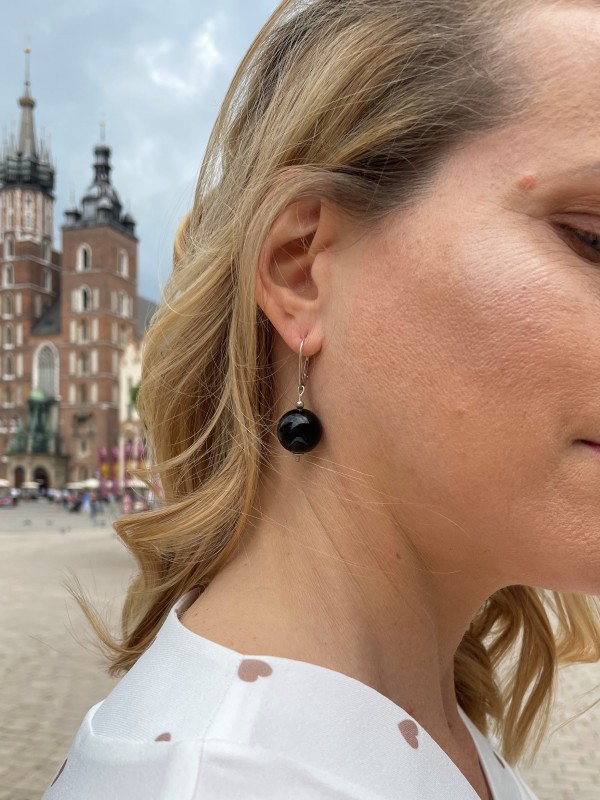 onyx earrings 925 sterling silver