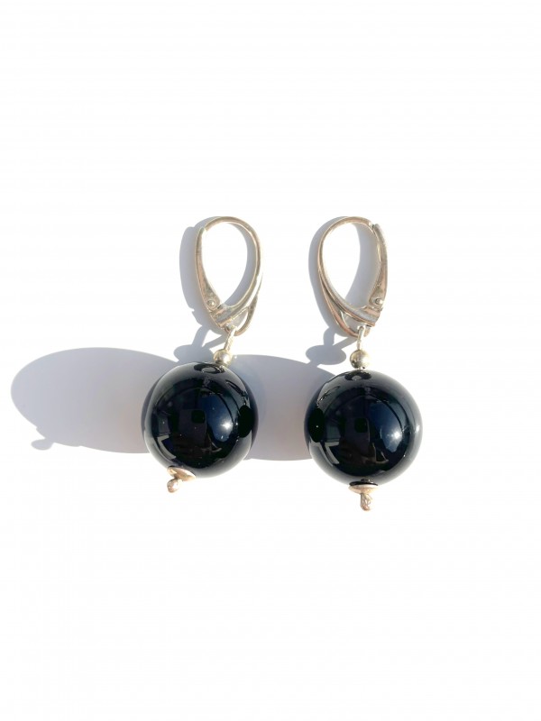 Natur Onyx Ohrringe Silber 925