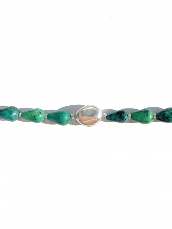 Long chrysocolla necklace