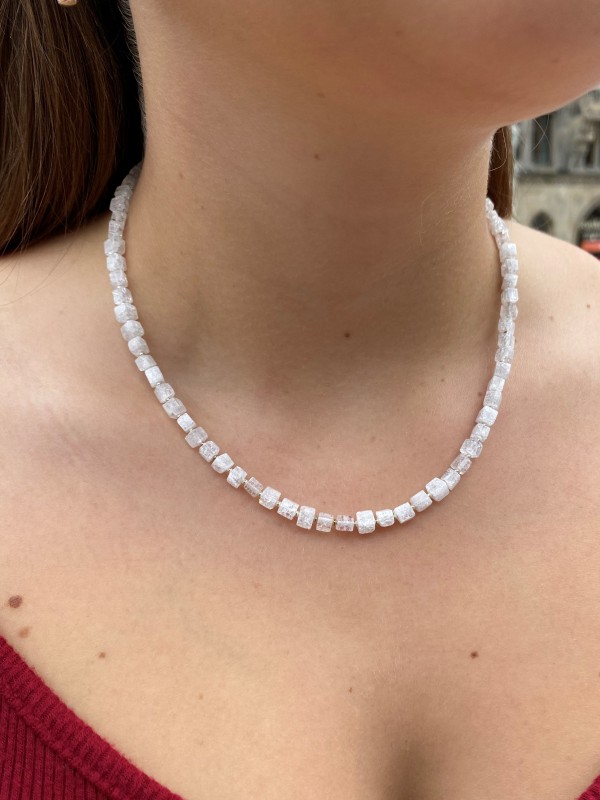 Rock crystal necklace sterling silver