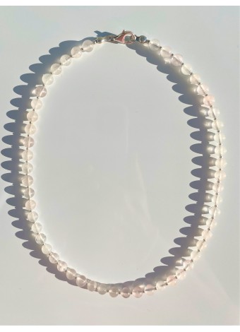 Rose quartz necklace 925 sterling silver