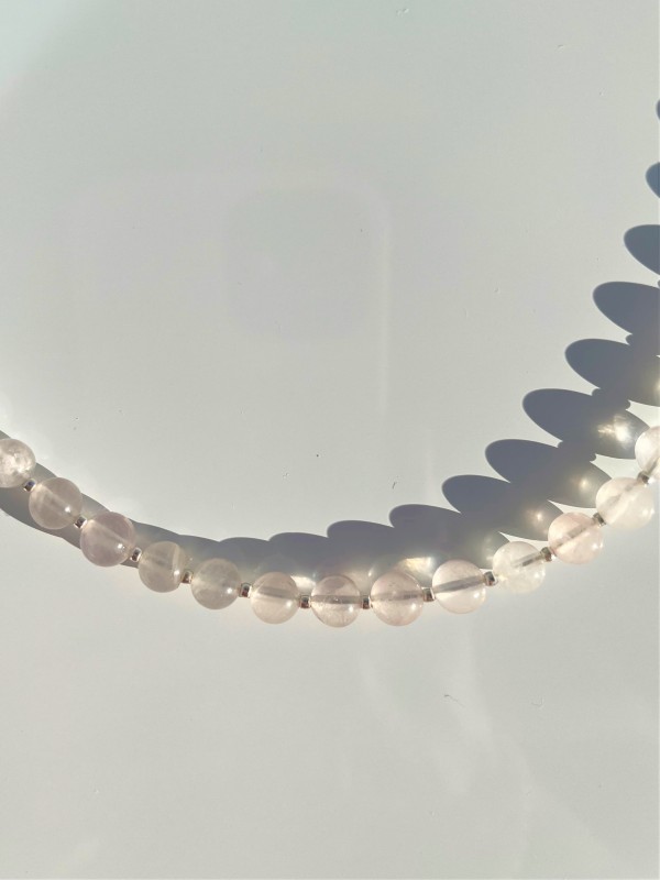 Rose quartz necklace 925 sterling silver