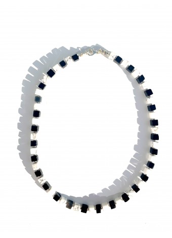 Howlith-Onyx Halskette 925 Silber