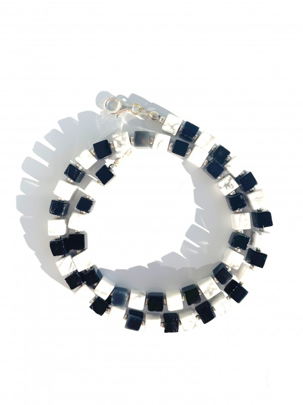Howlith-onyx necklace 925 sterling silver