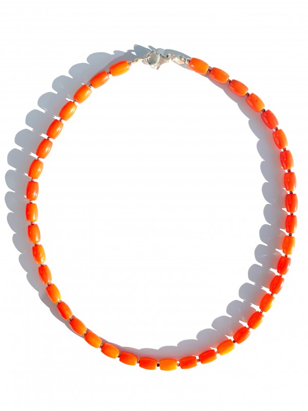 Coral necklace 925 sterling silver