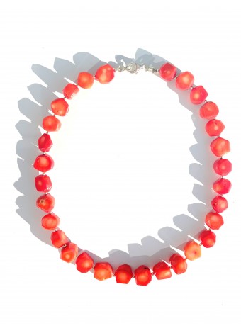 Coral necklace 925 sterling silver