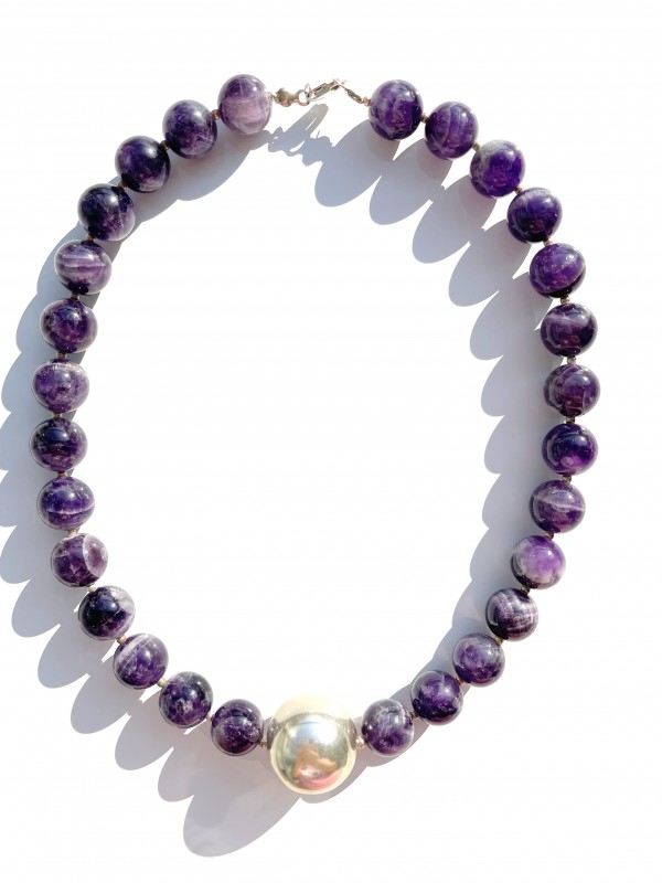 Amethyst necklace sterling silver