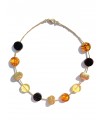 Amber necklace silver gold plated