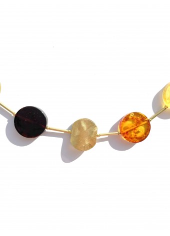 Amber necklace silver gold plated