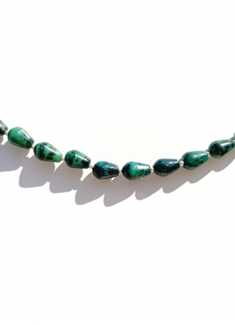 Chrysocolla necklace sterling silver