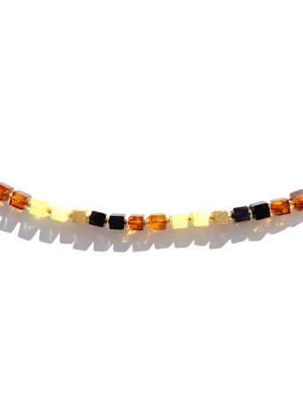 Ambercube necklace silver gold plated