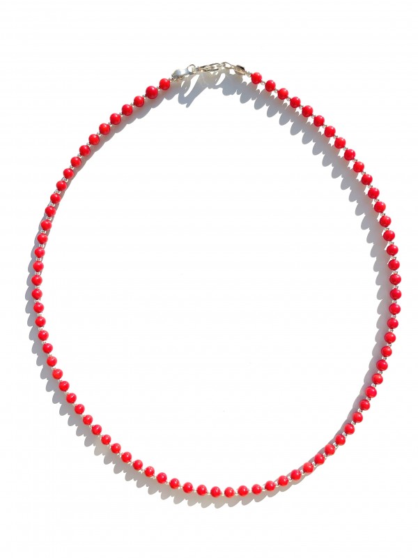 Coral necklace sterling silver