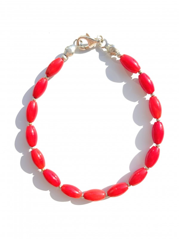 Coral bracelet sterling silver