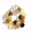 Amber bracelet with gold plated elements
