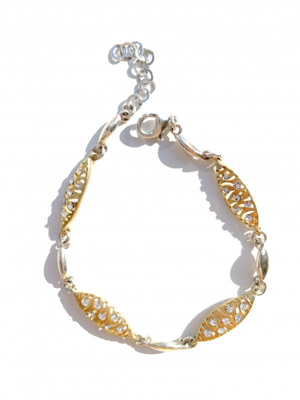 Sterling silver bracelet with zirconia