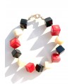 Coral with onyx bracelet