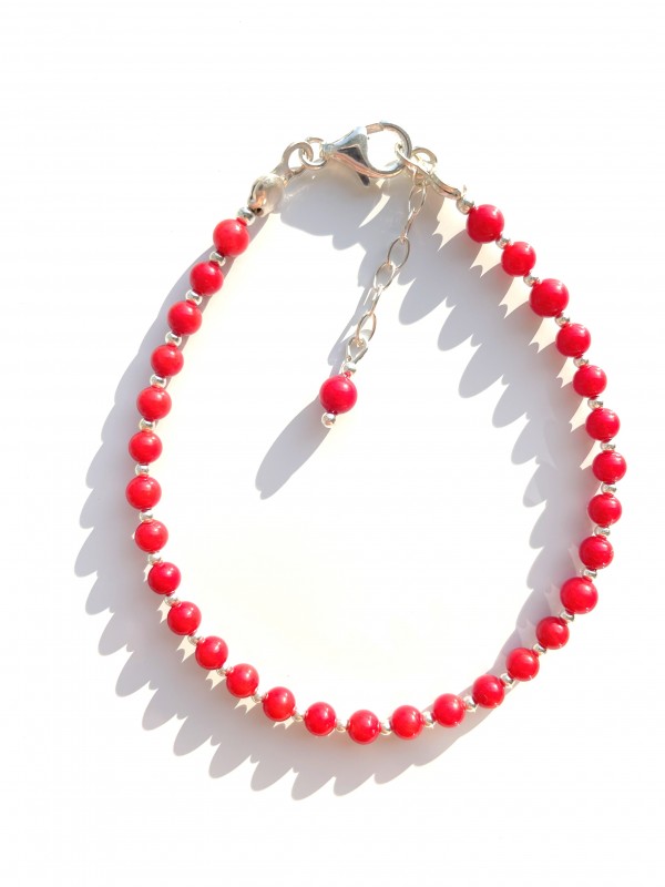 Coral bracelet sterling silver