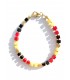 Bracelet amber with coral silver gold plated