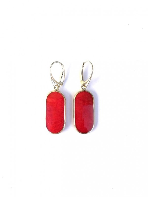 Coral earrings sterling silver