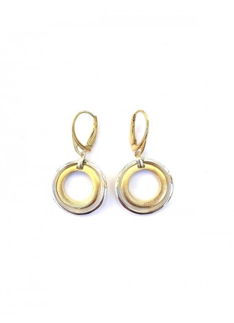 Donut earrings sterling silver and silver gold plated